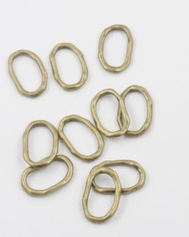 irregular oval ring 11x25mm antique brass