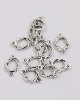 715-800 Twisted ring with cord - Antique silver