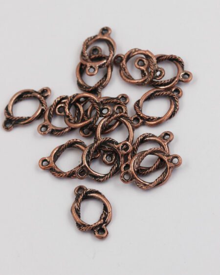 715-801 twisted ring with cord - Antique copper
