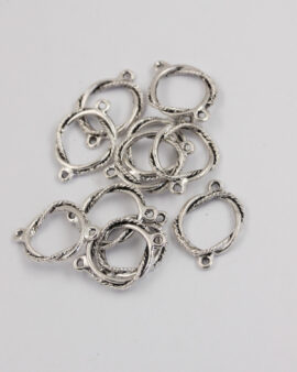 715-803 Twisted ring with cord - antique silver