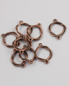 715-804 Twisted ring with cord - antique copper