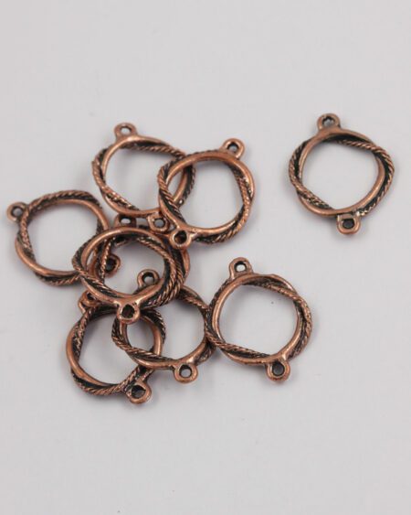 715-804 Twisted ring with cord - antique copper