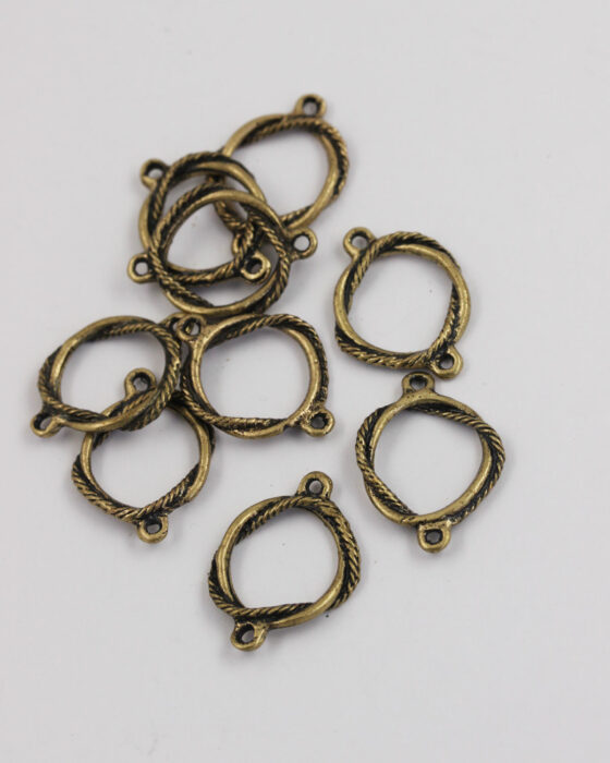 715-805 twisted ring with cord - Antique brass