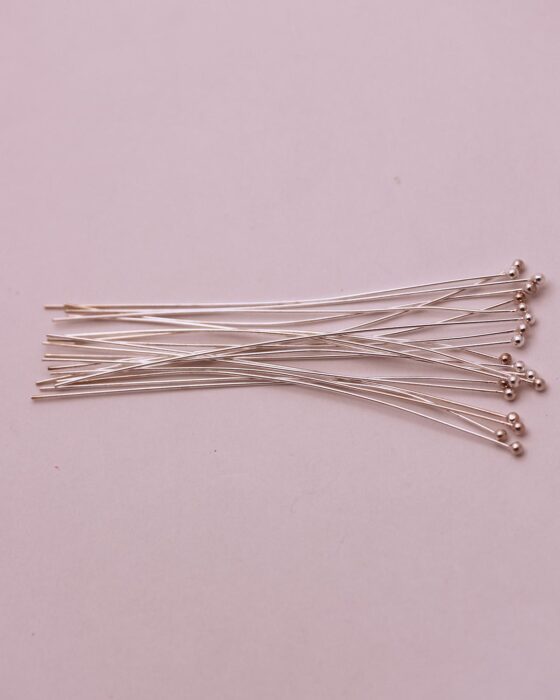 721-101 sterling silver ball headpin 75mm