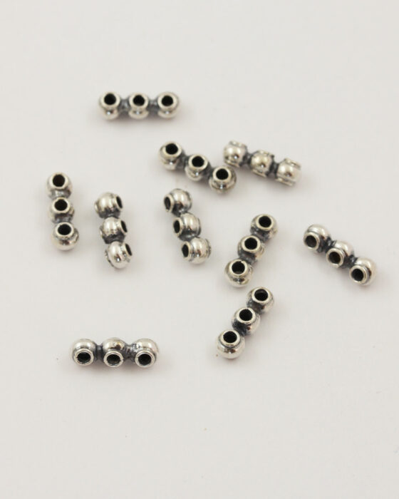 Sterling silver 3 bead separator bar 12x4mm