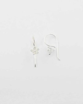 Sterling silver earwire with flower