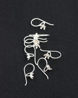 Sterling Silver earwire with flower