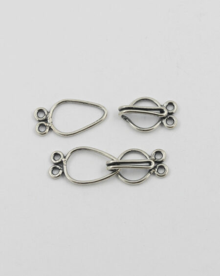 sterling silver hook catch with 2 rings