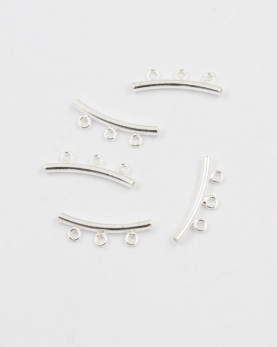 sterling curved tube 3 rings