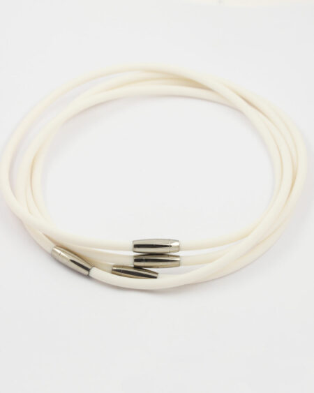 silicon neck cord with magnetic clasp white