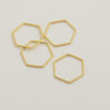 Hexagon metal shape 21x19mm gold