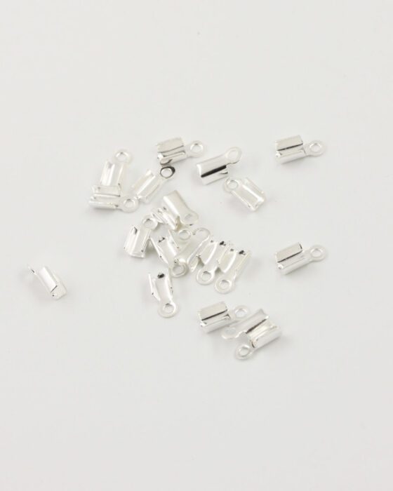cord ends 9x4mm silver