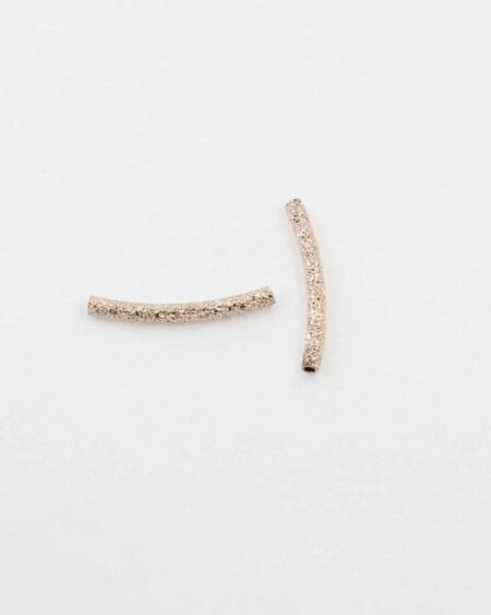 Texture curved tube rose gold, 2x20mm. Sold per pack of 20