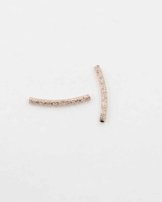 Texture curved tube rose gold, 2x20mm. Sold per pack of 20