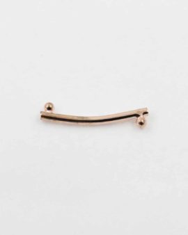 Curved tube with knob rose gold, 2x24mm. Sold per pack of 20