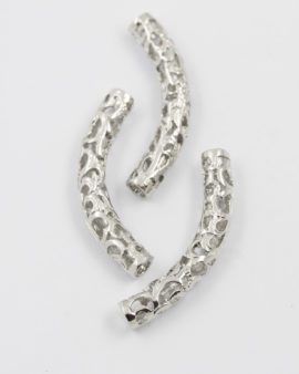 curved filigree tubes antique silver