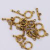 Toggle catch round ring Antique gold