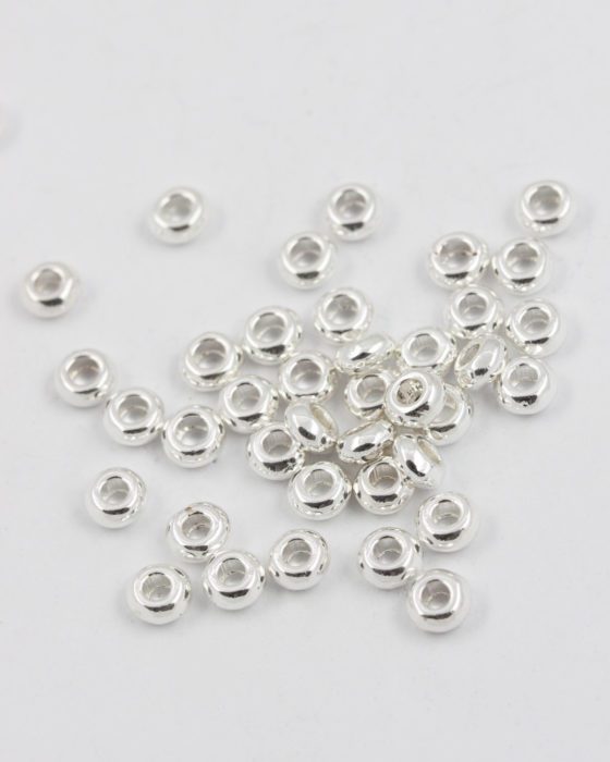 smooth metal spacer 3x6mm silver