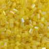 Transparent Bugle Beads approx. 2 mm Yellow Iridescent
