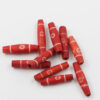 Bone Bead Cylinder Red with Circles 20x7mm