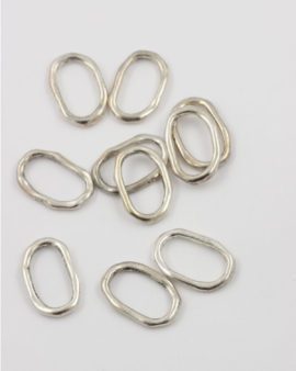 irregular oval ring 11x25mm antique silver