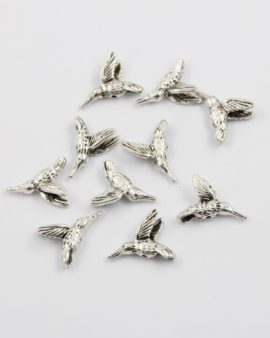 Humming bird bead antique silver