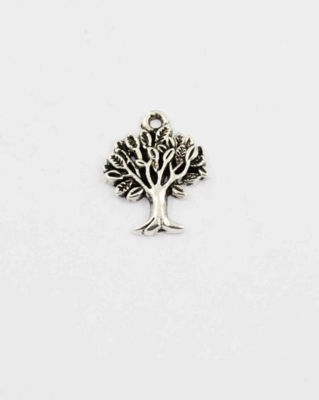 Tree charm antique silver