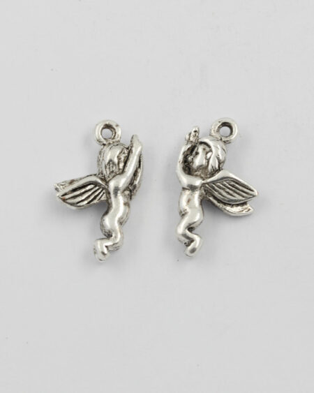 angel charm antique silver