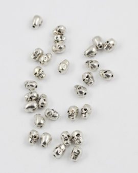 skull bead antique silver