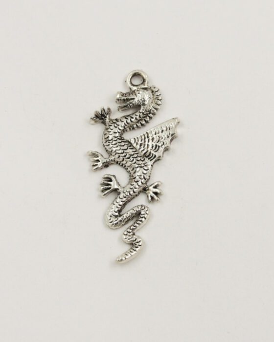dragon pendant 45x19mm antique silver