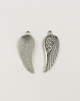 Angel wing charm antique silver