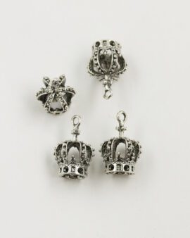 crown pendant antique silver
