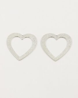 cut out heart sand dust antique silver