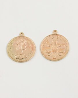 coin penny charm 25mm champagne