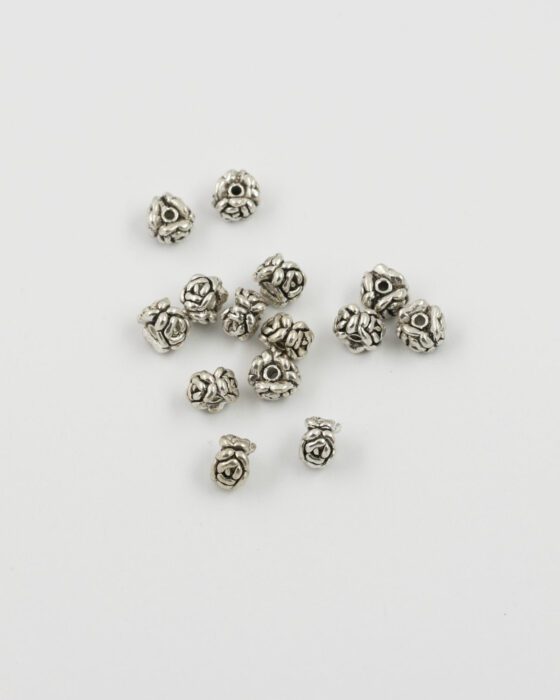 rose spacer 8x5mm antique silver