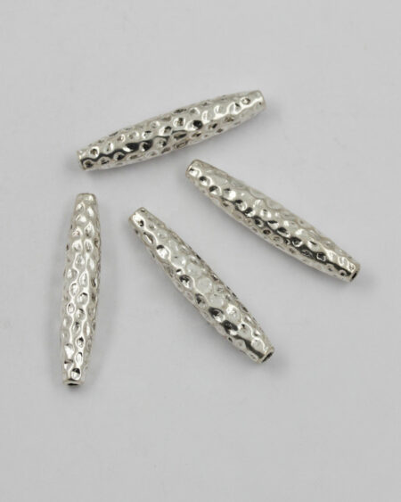 dimpled cylinder beads silver