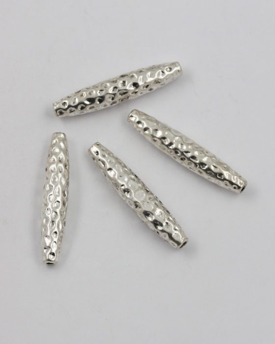 dimpled cylinder beads silver