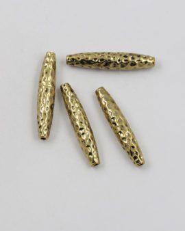 dimpled cylinder beads antique gold