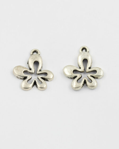 flower charm antique silver