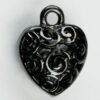 Hollow filigree heart charm - Sold in packs of 10 ( 1=10 pieces )