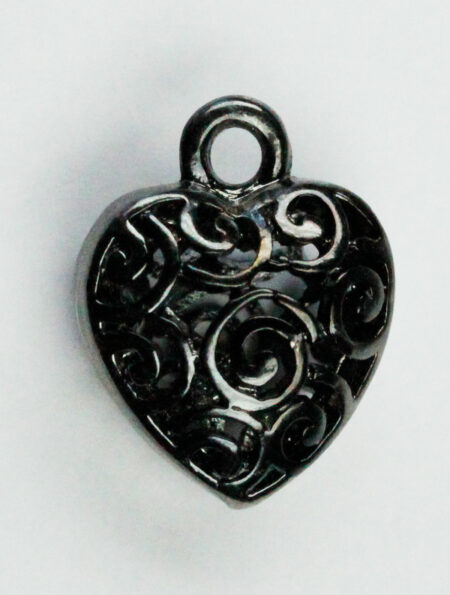 Hollow filigree heart charm - Sold in packs of 10 ( 1=10 pieces )