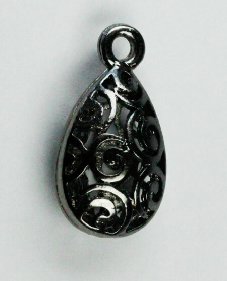 Hollow filigree Teardrop charm - Sold in packs of 10 ( 1=10 pieces )