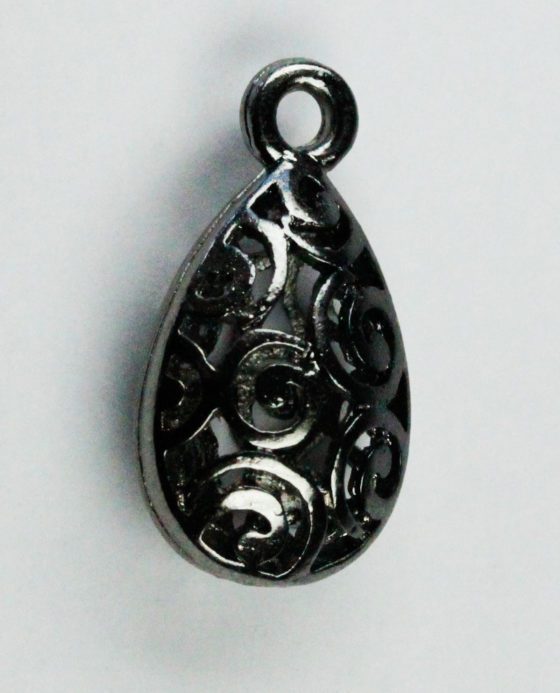 Hollow filigree Teardrop charm - Sold in packs of 10 ( 1=10 pieces )