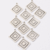 Flat Diamond Relief Charm 25x28mm. Sold per pack of 10