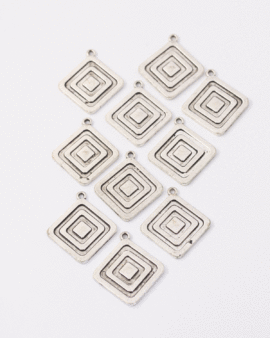 Flat Diamond Relief Charm 25x28mm. Sold per pack of 10