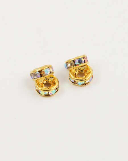 rhinestone rondelle 6mm gold CAB