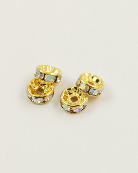 rhinestone rondelle 8mm Gold CAB