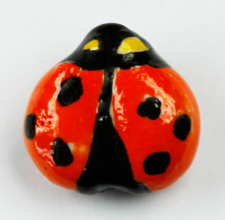 Porcelain Ladybird Beads - Sold per pack of 4 ( 1=4 pieces)