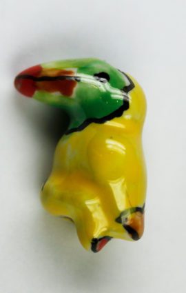 Porcelain Toucan Beads - Sold per pack of 4 ( 1=4 pieces)