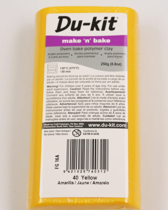 Du-kit polymer clay 250 grams yellow